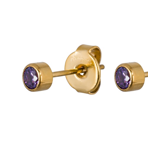 Пусеты Fiore Luna Cubic zirconia Amethyst, SWE0128 AM G фото 3